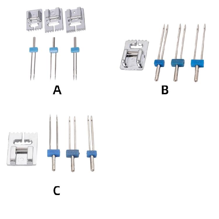 3Pcs Twin Needle Stretch Machine Needle and Presser Foot Replacement Set for Most Household Sewing Machine