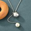 Brushed Beads Long Sweater Chain Pulling Pearls Light Luxury Temperament Fashion Niche Necklace Women'S Accessories
