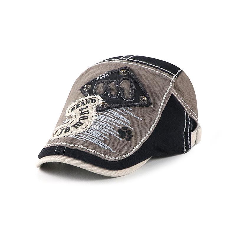 Gewaschene Retro Sommerhüte für Männer, Frauen und Kinder: Britischer Koreanischer Stil Flache Kappe & Baseballkappe