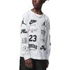Jordan Camiseta Casual de Manga Larga con Cuello Redondo y Estampado para Niños Tops Blanco FB1611-100