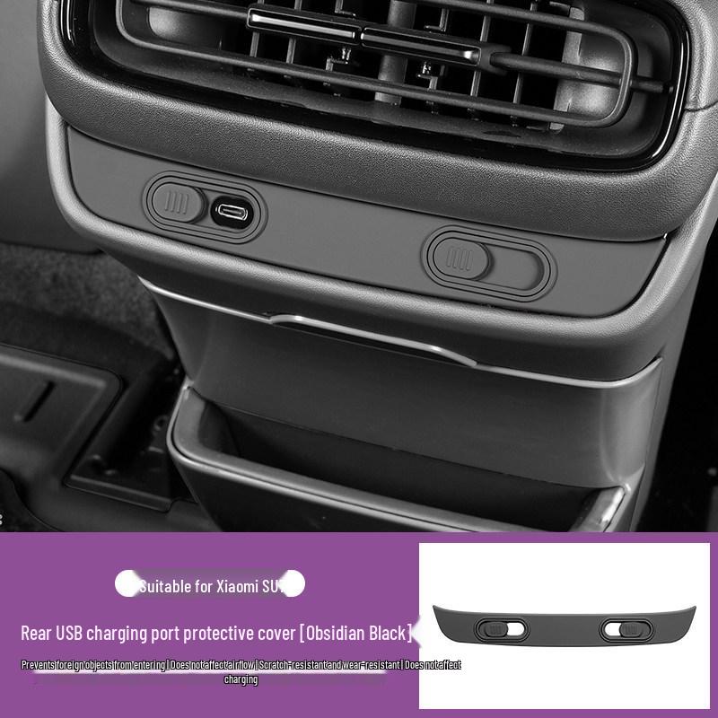 “Compatible with Xiaomi SU7 Rear Fridge Vents, AC USB Ports, Door Buttons, and Center Console Protection.”