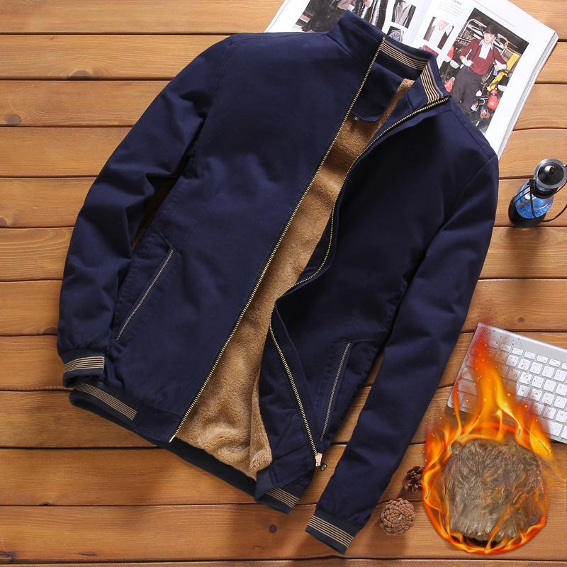 Herren Fleecejacke Winteroberteil Koreanische Version Lässige Herrenjacke Mode für mittleres Alter