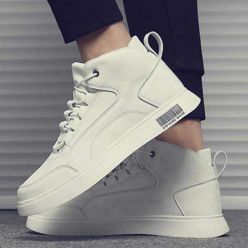 Men's 2024 Summer High-Top White Sneakers - Versatile, Trendy, Casual Sports Shoes