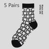 5 Pairs Girls Small Fresh Ring Glass Stockings Children's Summer Hollow Hollow Mesh Breathable Crystal Pile Socks