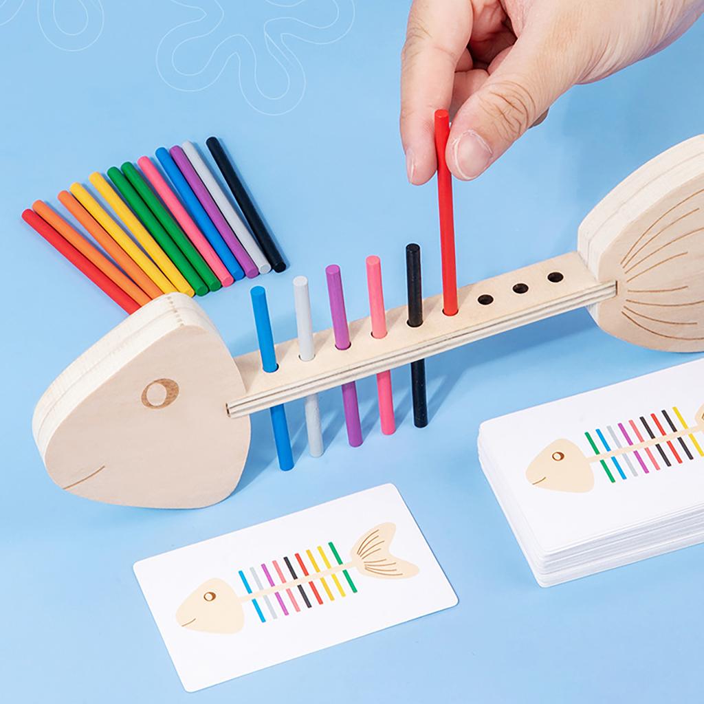 Educational Toy Puzzle Game For Kids Fishbone Color Pairing Toy Enhancing Hand Eye Coordination And Color Recognition