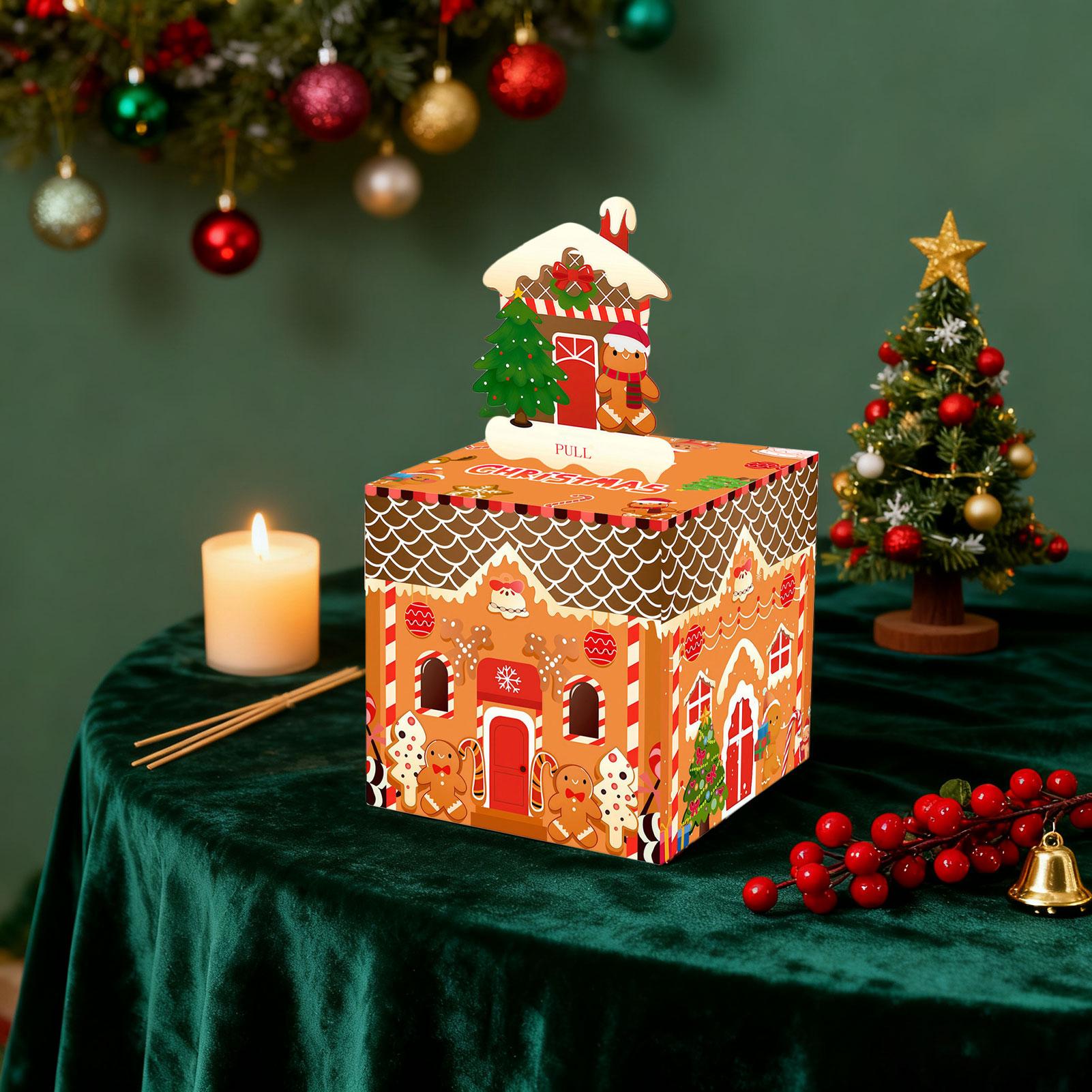 

Christmas Piggy Bank Cash Gift Box Christmas Card Surprise Gift Box Gingerbread Man Fun Cash Gift For Birthday Valentine Day 12x12x12cm