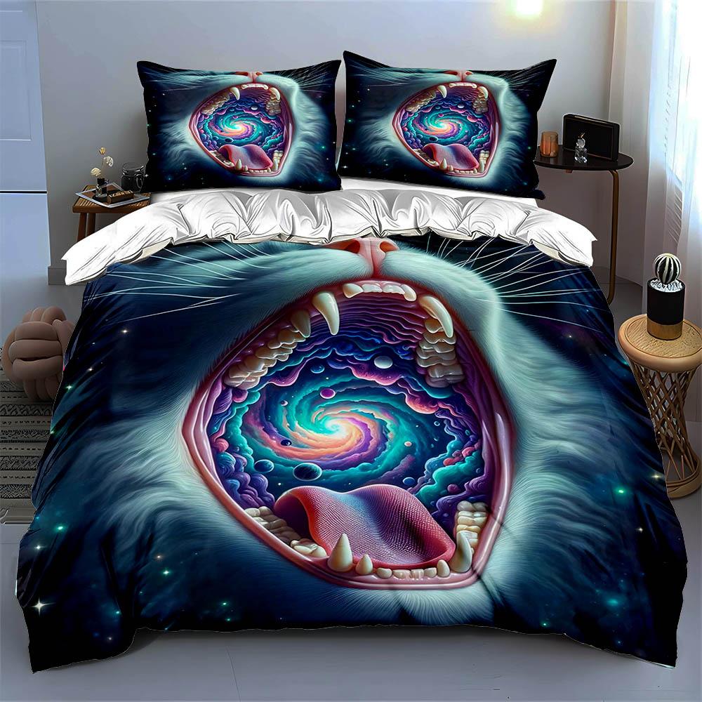 Cosmic Cat Maw Bedding Duvet Cover Sets Duvet Covers Pillowcases Gifts (1 * Duvet Cover 2 * Pillowcases, Without Duvet Insert)