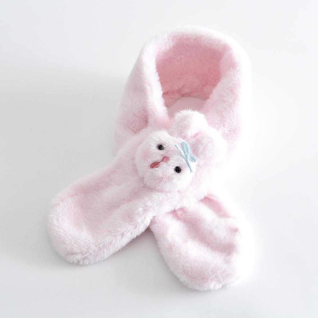 Samtiger Winter-Schal für Kinder: Warmer, Winddichter, Einfarbiger Schlauchschal mit Kleintier-Design