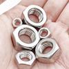 304 Stainless Steel Hex Nut, US Standard, Fine & Coarse Thread, A2-70, Sizes 2#-10#, 1/4, 3/8