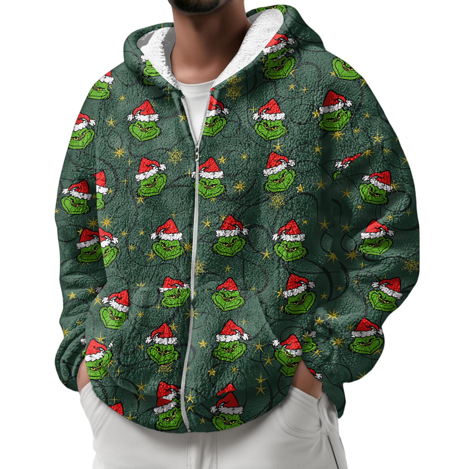 

Мужская зимняя флисовая толстовка с капюшоном на молнии с накладным карманом, повседневная куртка L