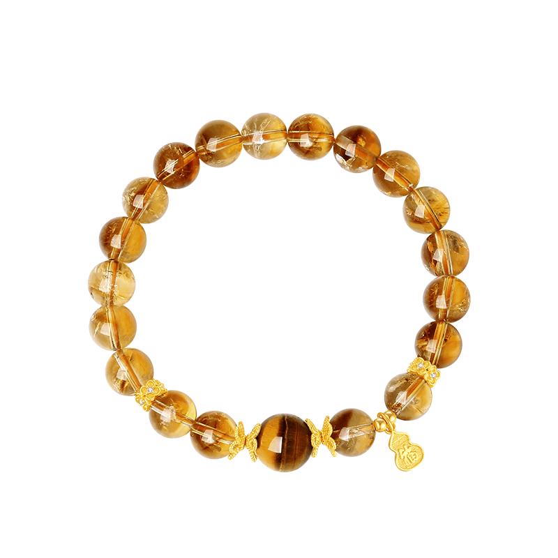 Chow Tai Seng Lucky Citrine Gourd Couple Bracelet