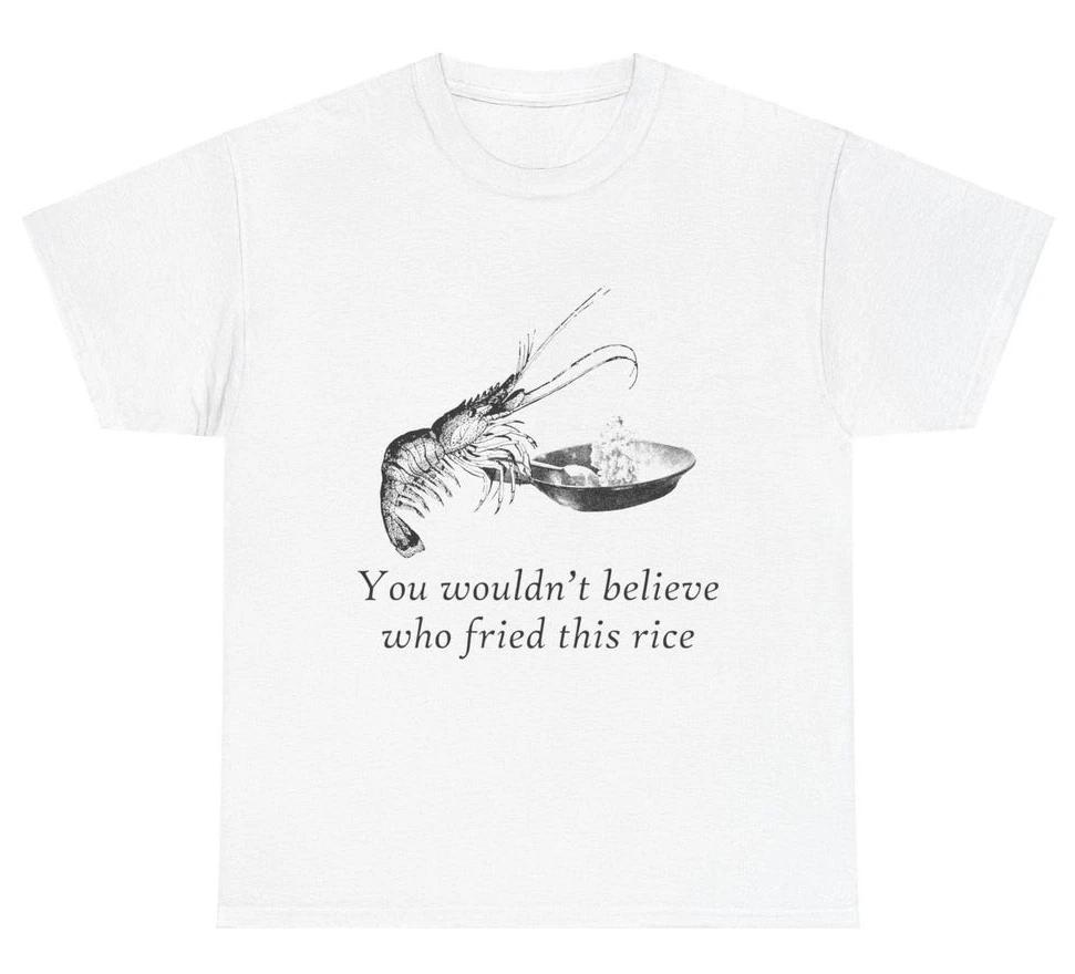 

Shrimp Fried Rice T-Shirt | Classic Foodie Graphic Tee | Heavy Cotton Unisex Tee S