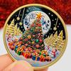 Santa Claus coins, New Year gifts, New Year's greetings, Christmas snowman, bells, commemorative medals, creative decorations, keychain