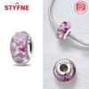 Copper Metal Colorful Flower Series Murano Glass Bead Components Luxury Charm Bead Component Compatible With Authentic Original Bracelet High Quality