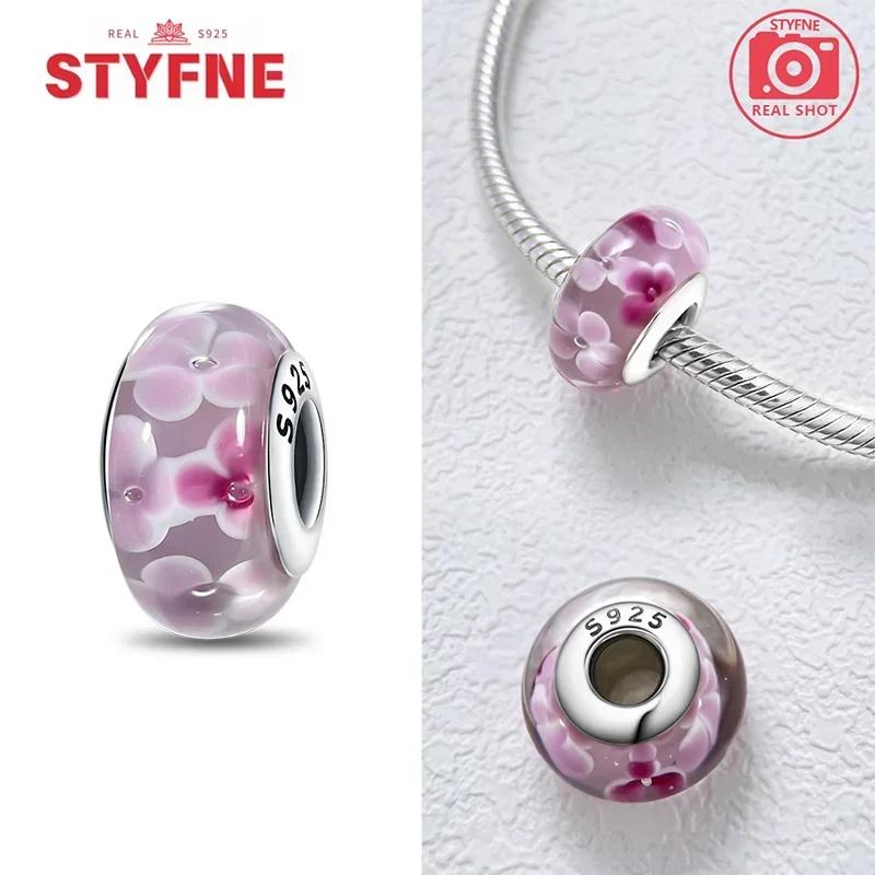 Copper Metal Colorful Flower Series Murano Glass Bead Components Luxury Charm Bead Component Compatible With Authentic Original Bracelet High Quality