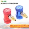 Adapter Refrigerant Quick Couplers 1/4" Male Port High/Low Side  Adapter Manual Couplers Car Air Tool Set A/C Refrigerants Manifold Gauge Hose Air Con