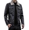 Neue Lederjacke Herren Pelz Integrierte Pu-Lederjacke Motorrad Revers Herren Samtverdickte Lederjacke Koreanische Version Slim Fit
