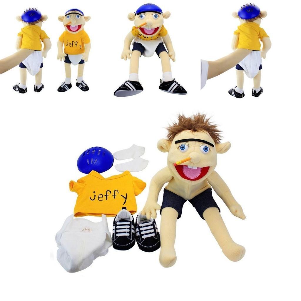 Morbida e Amica della Pelle Marionetta a Mano Peluche Cartone Animato Jeffy per Bambini e Adulti Regalo Perfetto per Natale e Compleanno!