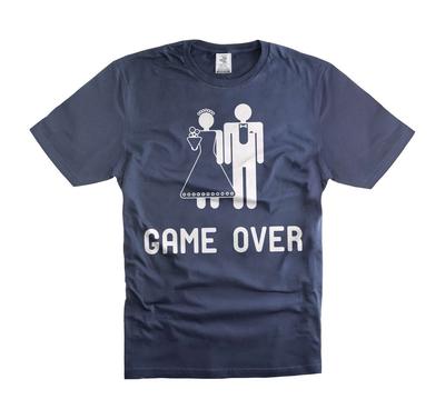 Zabawna Koszulka z Żartem Weselnym Koszulka Game Over Zabawne Koszulki Ślubne Dla niego Koszulka Unisex