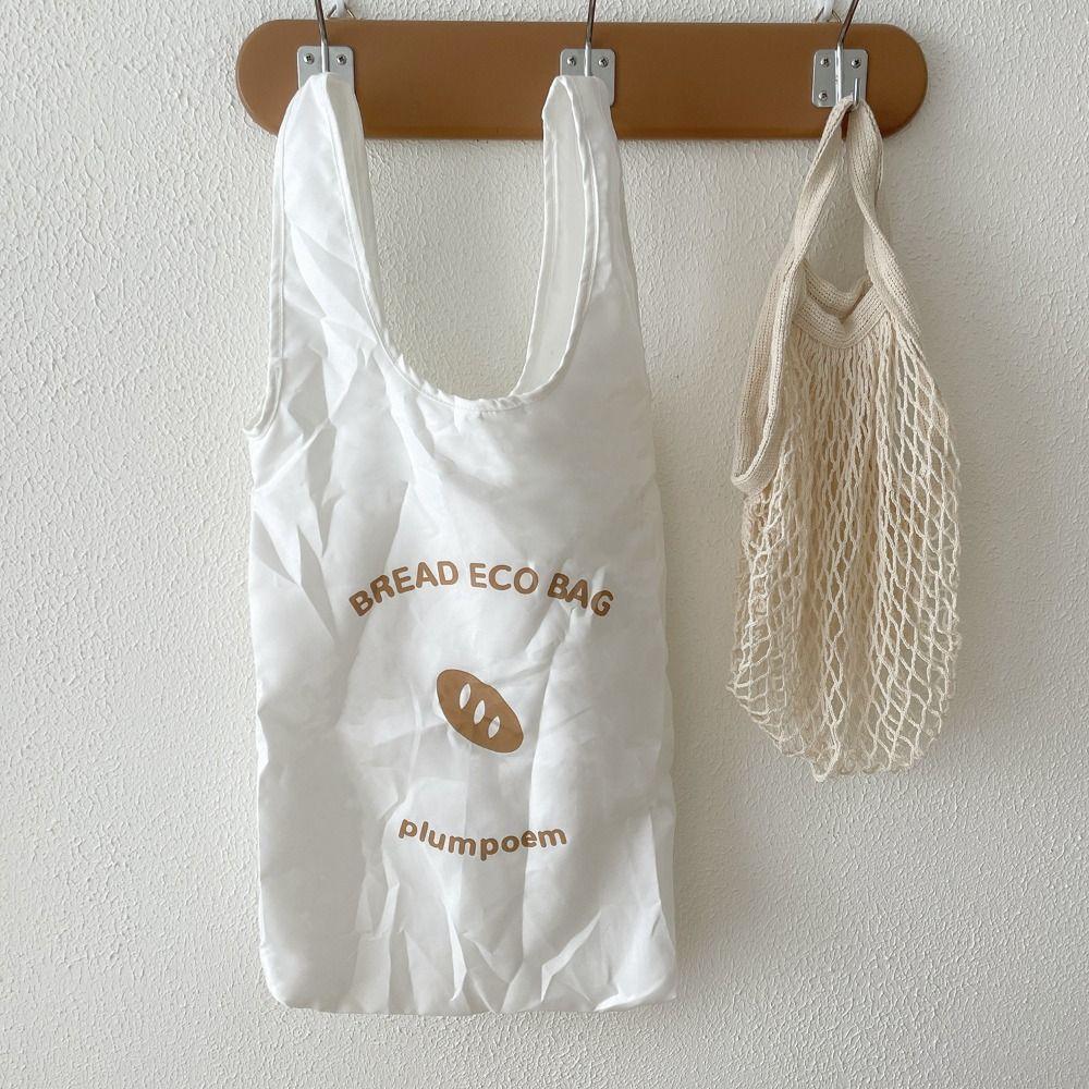 Nylon French Bread Foldable Shopping Bag Tote Bag Cartoon Eco Bag Funny   Snack