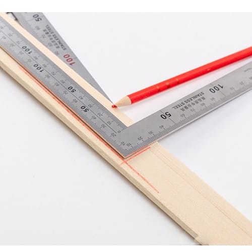 Botocoo Stainless Steel Right Angle Ruler, L-Shaped Curved Ruler, Measuring Tool for Woodworking, Cutting, Drafting, and DIY (300mm x 150mm)