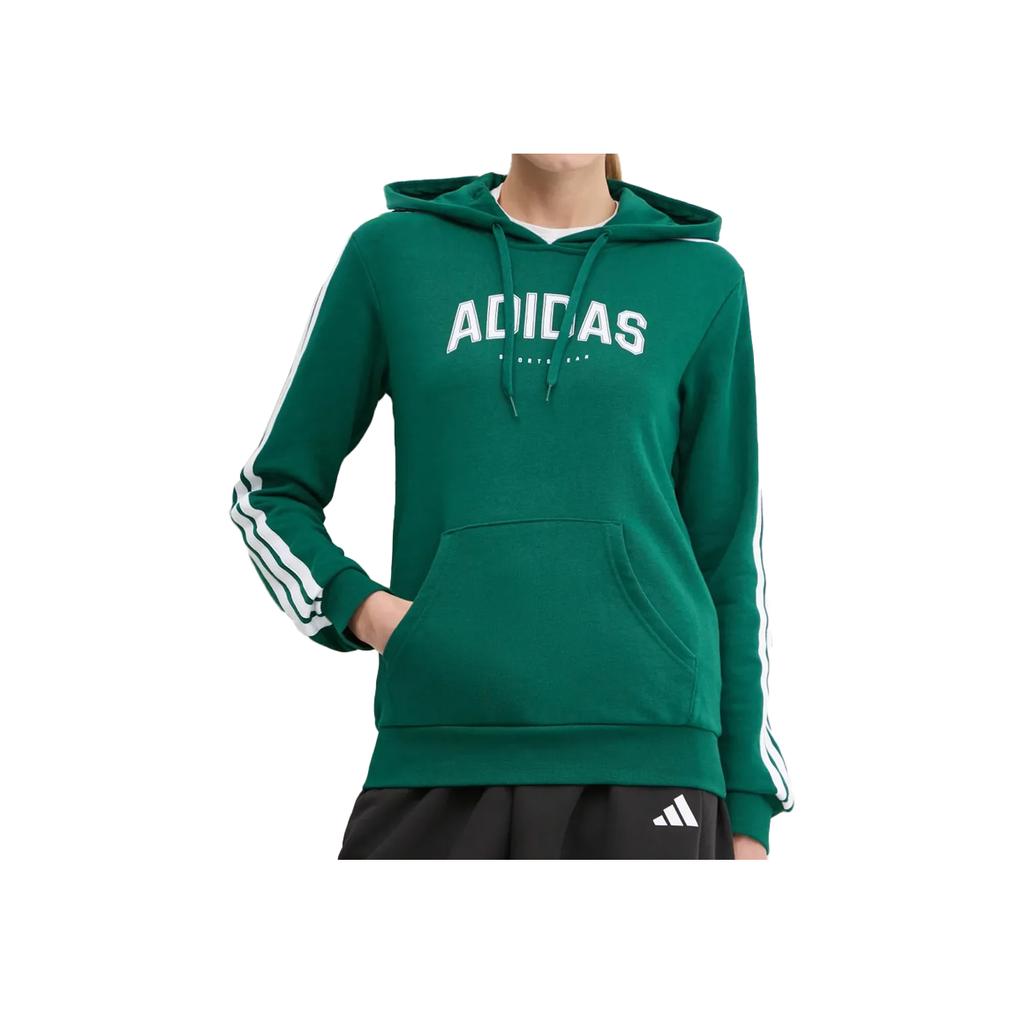 Adidas Comfortable Casual Versatile Hooded Long Sleeve Sweatshirt Women Tops Green JV9154