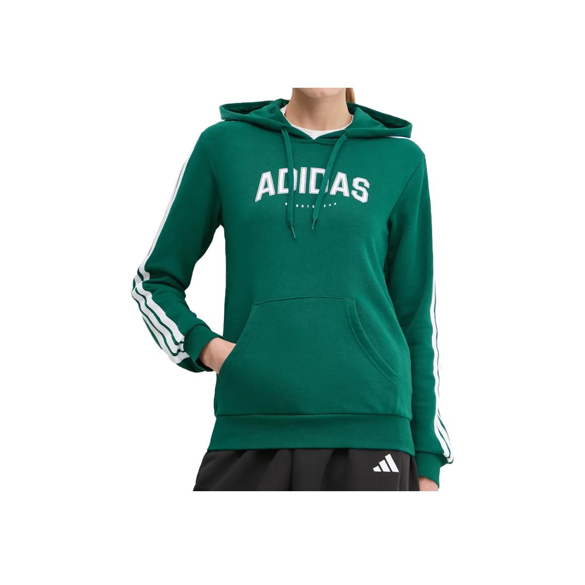 

Adidas Удобная Повседневная Универсальная Толстовка с Капюшоном и Длинным Рукавом Женские топы Зеленый JV9154 S