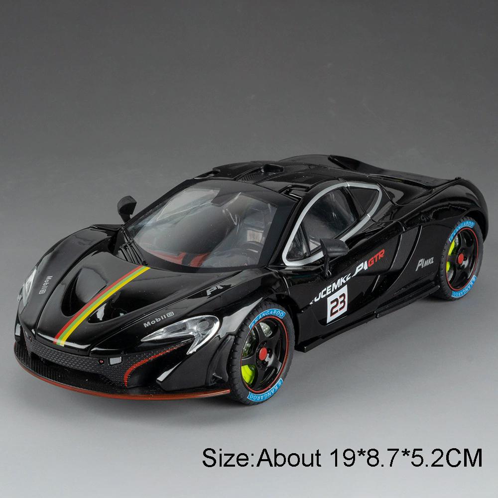AAYF1 1:24 P1 Senna Car Toy Model Alloy Diecast Doors Opened Supercar Wheel Steering Shock Absorption Models for Children's Toys