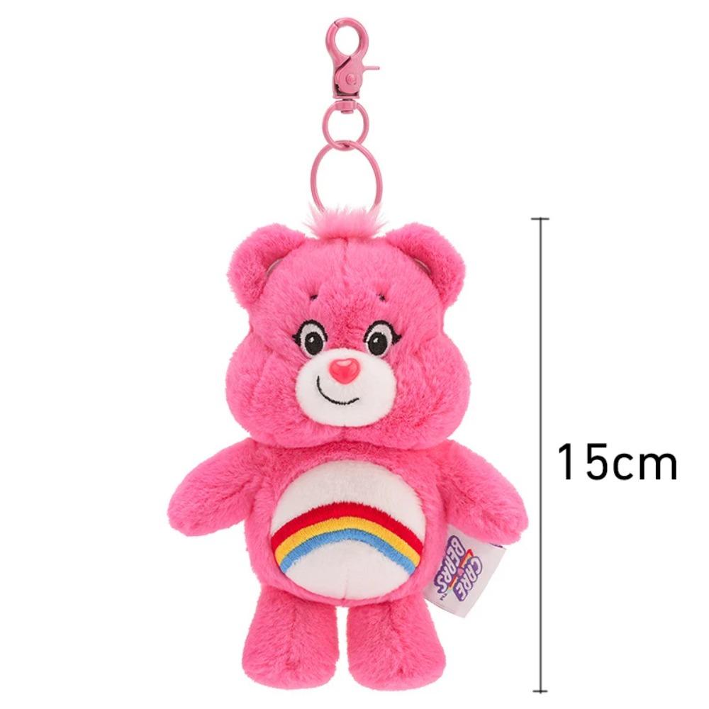 New Genuine Love Bear Doll Plush Pendant Colorful Book Bag Hanging Decoration Rainbow Festival Cuddly Stuffed Fluffy Huggable Kawaii Comfort Adorable