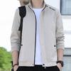 Men's Autumn Casual Stand Collar Jacket Thin Jacket Pure Color Loose Jacket Fashionable Jacket for Men