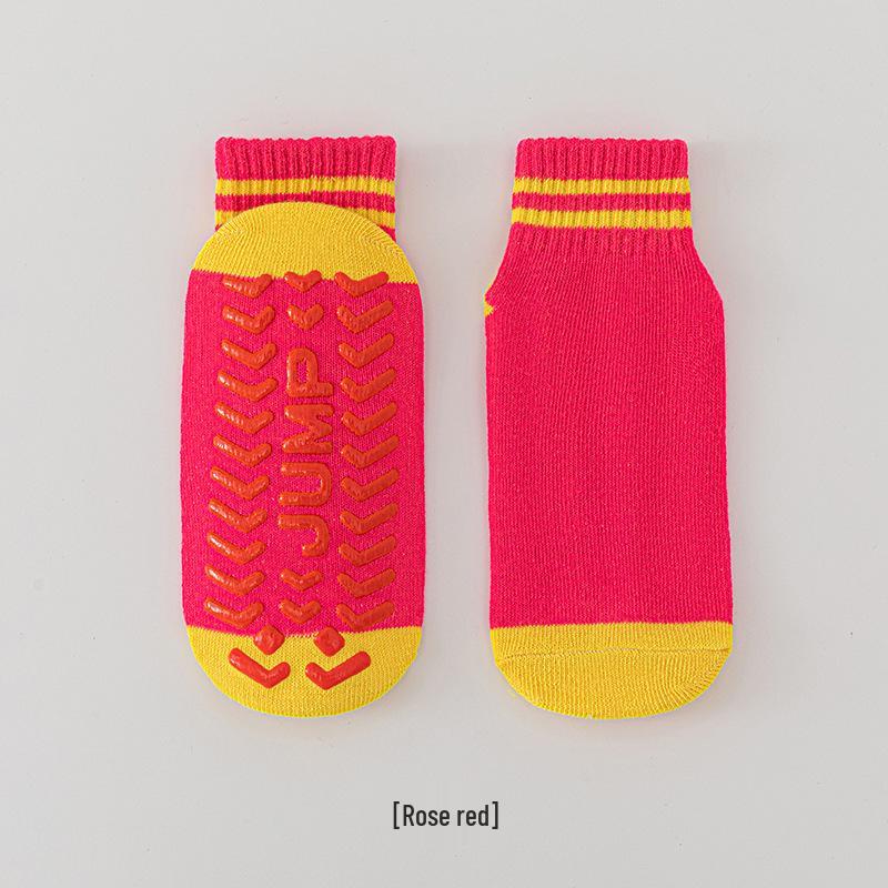 Children's Non-Slip Mid-Calf Socks for Trampolines, Yoga, and Early Walking