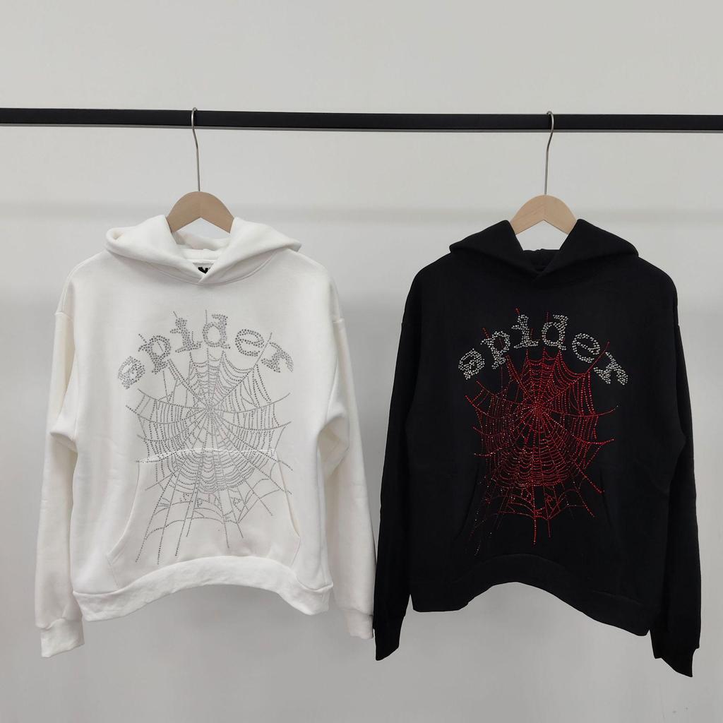 Hanorac Bărbătesc Greu cu Imprimeu Pânză de Păianjen - Trendy, Croială Largă cu Plus de Catifea