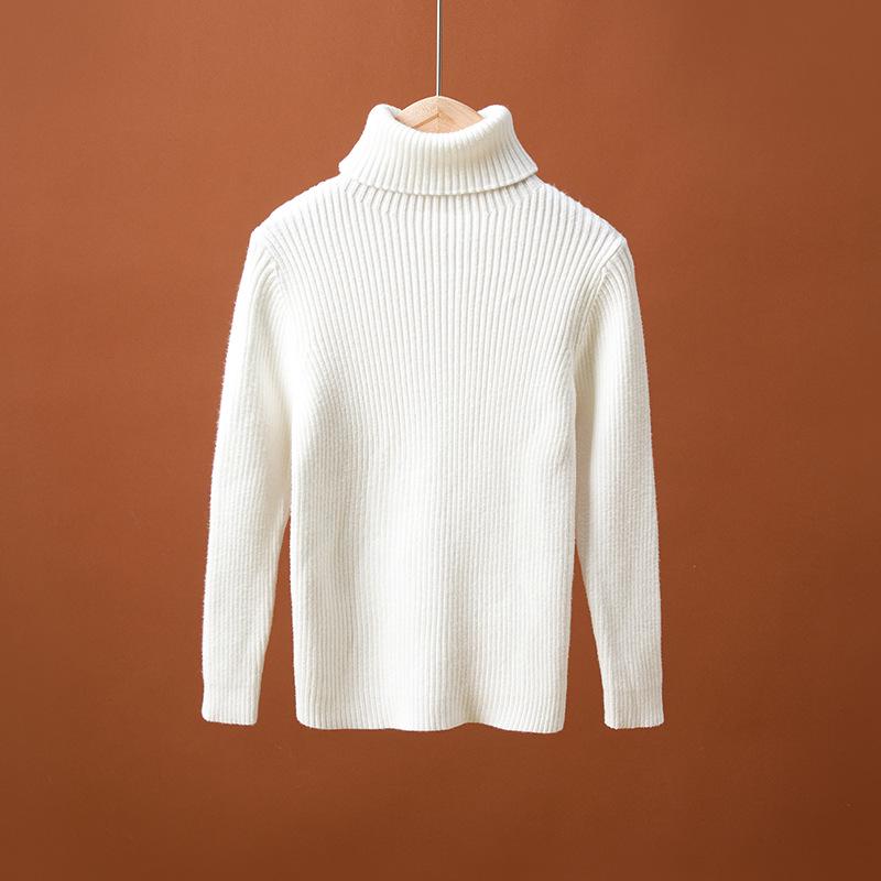 Girls' High Neck Knit Sweater - Stylish Long Sleeve Pullover for Medium & Large Children, Perfect Autumn & Winter Base Layer.