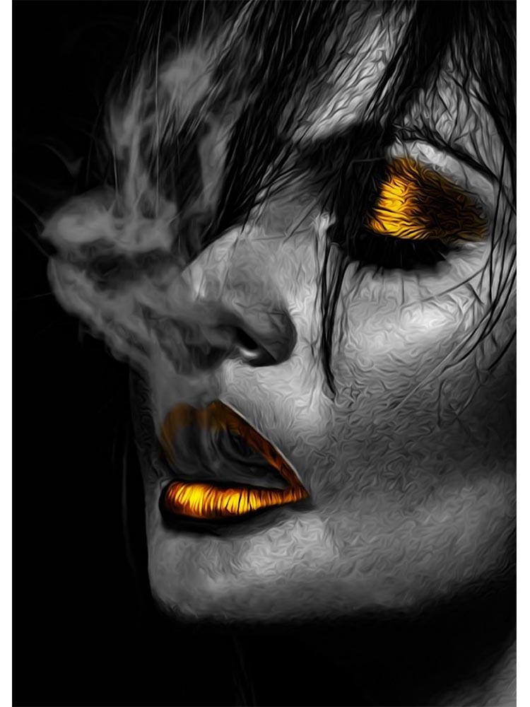 

Абстрактная африканская черно-золотая женская картина маслом на холсте, плакаты и принты Cuadros, настенная художественная картина для гостиной 21x30cm No Frame