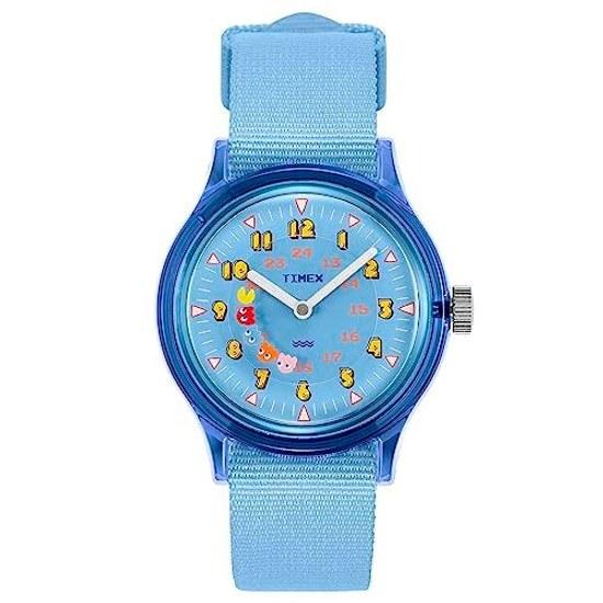 TIMEX Unisex Watch Pac-Man Camper Light Blue Dial Resin Plastic Quartz 3 Atmospheres Water Resistant TW2V94000