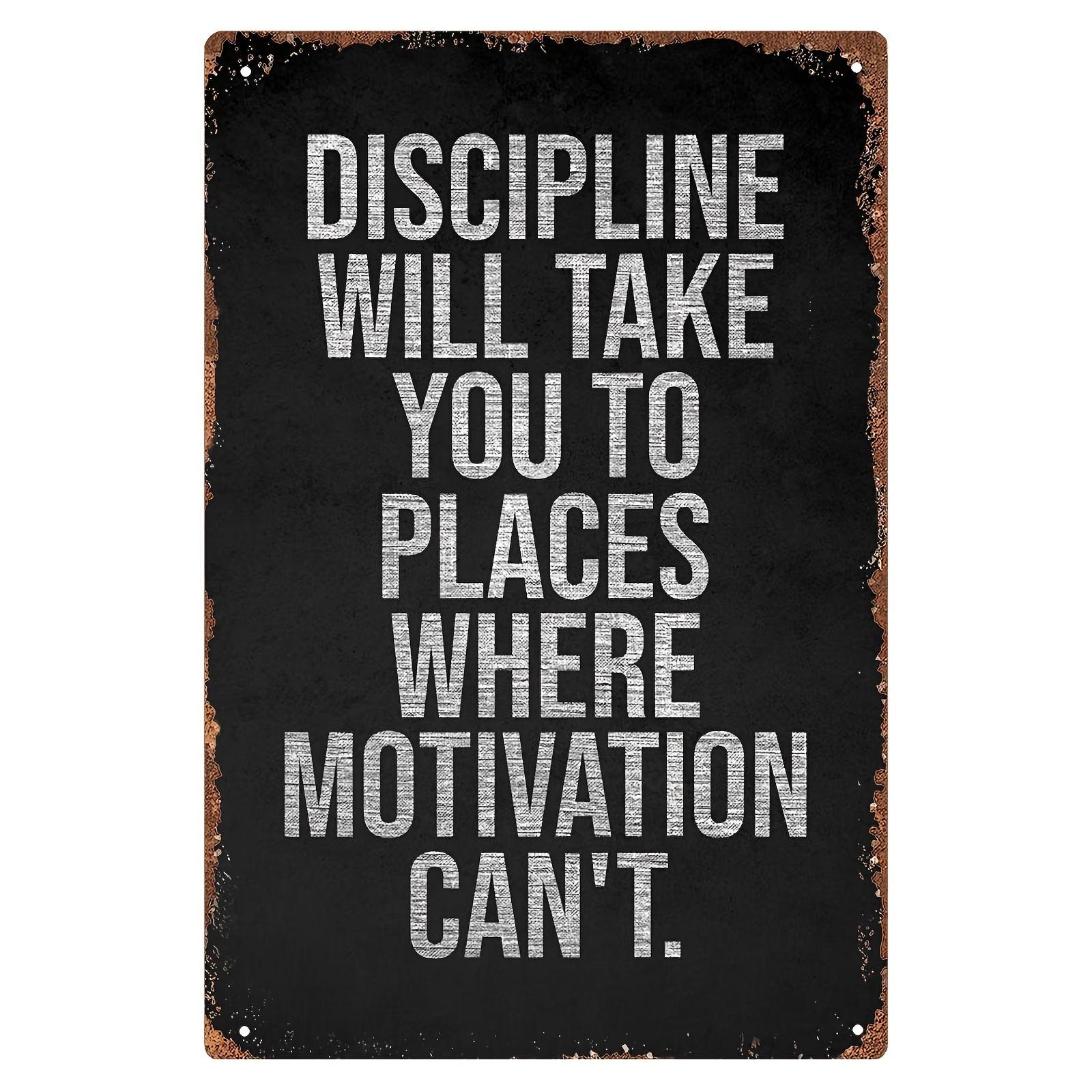 Inspirational Discipline & Motivation Metal Wall Art - Aluminum Sign for Home, Office, or Cafe Decor 20X30CM