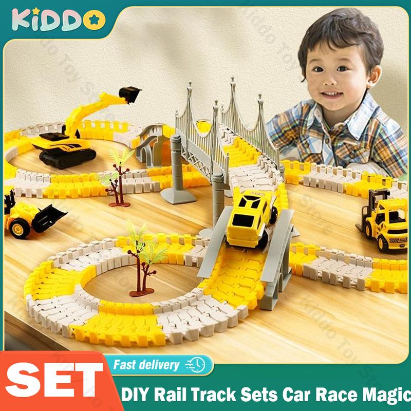 

DIY Rail Track Sets Car Race Magic Brain Game Flexible Curved Creates Vehicles Toys Play Game Train Railroad for Child s Gifts