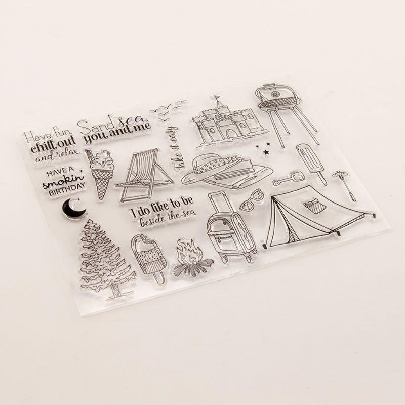 Buy Tent Tree Silicone Clear Seal Stamp DIY Scrapbooking Embossing ...