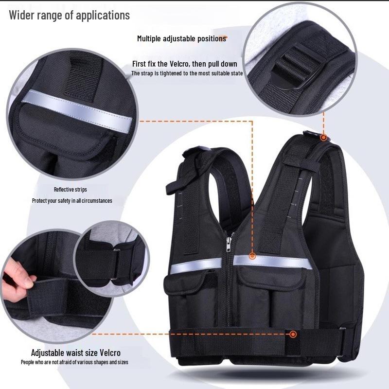 Adjustable Reflective Weighted Vest for Fitness Training