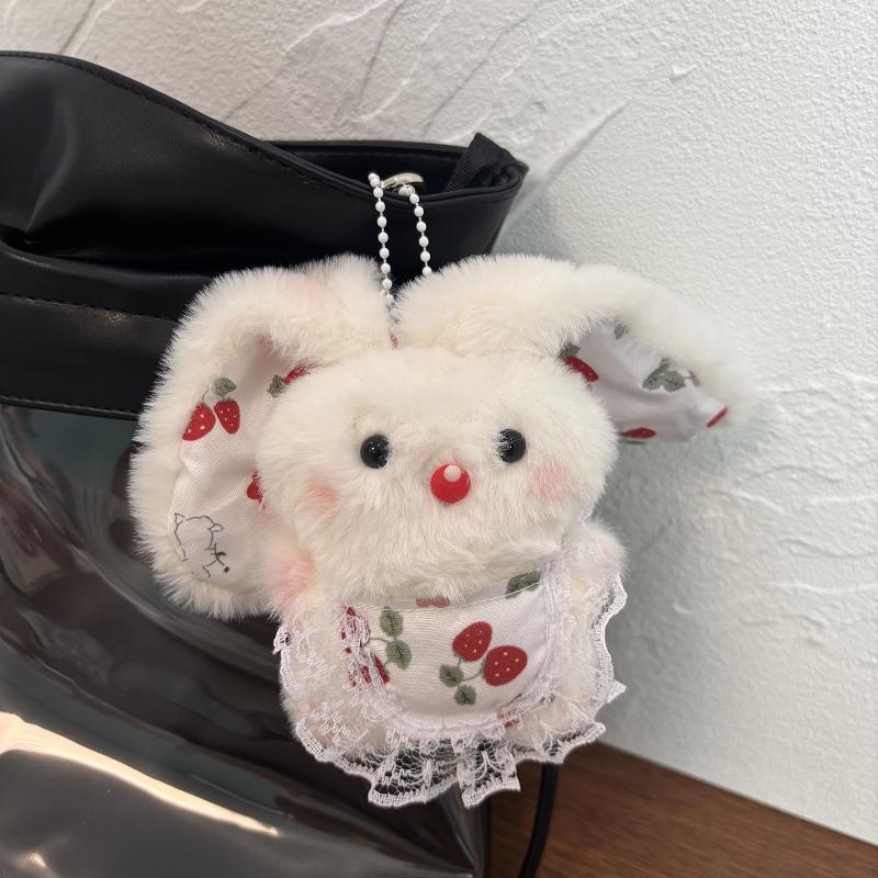 

Cartoon Plush Rabbit Doll Toy Keychain Sweet Cute Bag Pendant Decoration Car Keyring For Women Couple Gift