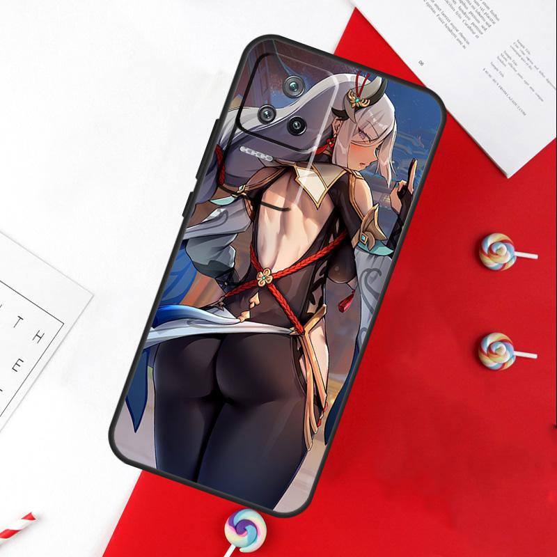 Genshin Anime Shenhe Case For Xiaomi 13 12 Lite 12X 11T 12T Pro Cover For POCO F5 X5 X3 Pro X4 F4 GT F3 C40 M5s