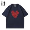 Izzue I.t Unisex Pure Cotton Heart Print Short Sleeve T-Shirt