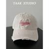 Denim Baseball Cap With Embroidered Letters For Casual Streetwear And Sun Protection