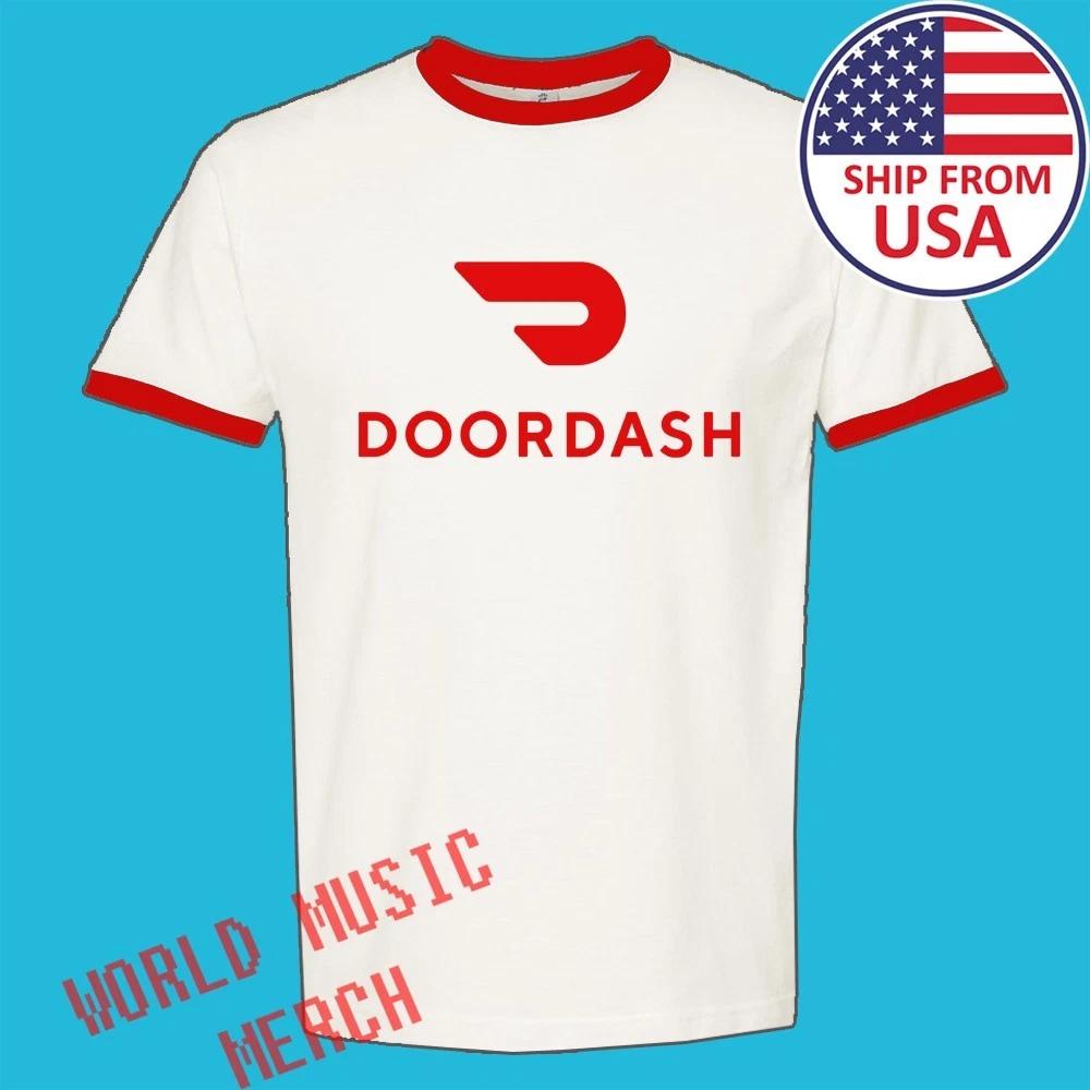 Doordash Food Delivery Men s Ringer Red Size S to 3XL M
