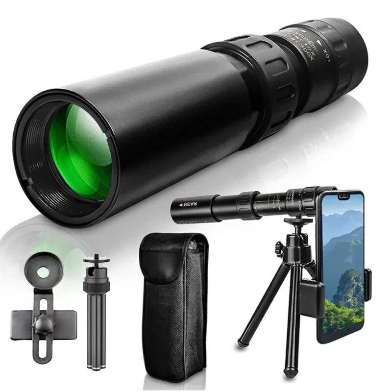 Telescop cu zoom 10-300x40 HD, binoclu portabil puternic, monocular profesional cu rază lungă de vedere nocturnă redusă pentru vânătoare