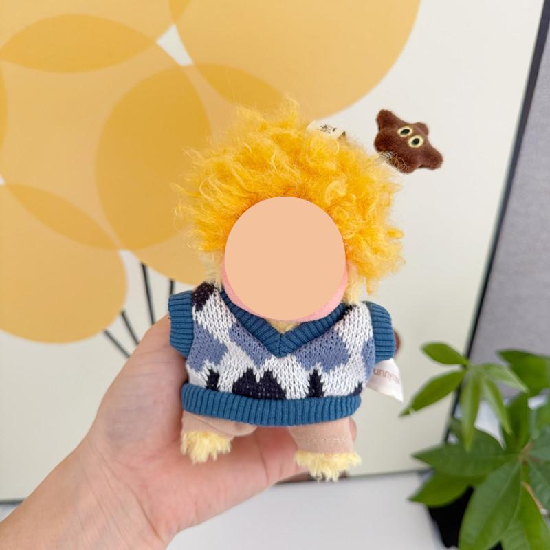 [Cloth  Only]The Fashion Clothes for 15CM Plush Doll,  White Shirt and Carrot Shoulder Strap Set and Rainbow Shoulder Strap.
