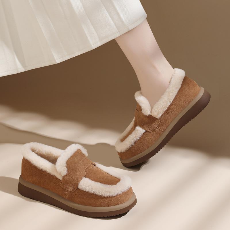 Versatile cotton shoes winter new warm piled thickened fluffy shoes Versatile platform casual shoes 34