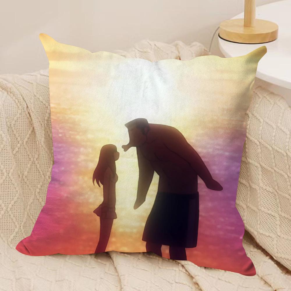 Anime My Love Story Cushion Cover Soft Plush Fabric DoubleSided Printed Sofa Cushion Cover for All Seasons Home Decor Gift