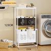 Brazilian Double-Layer Laundry Organizer: Multi-Functional Clothes Sorting Basket and Shelf.