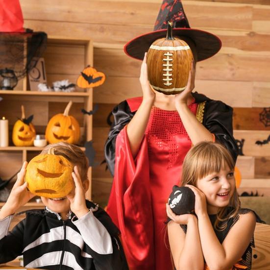 Fußball Kürbis Ornament Harz Handgefertigt Halloween Figur Herbst Fußball Halloween